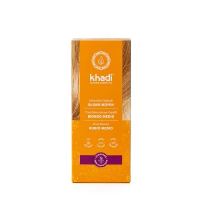 Image de khadi blond moyen Coloration Végétale, Plonge tes cheveux dans un chaud aux reflets veloutés, 100% végétal &amp; naturel, Cosmétiques naturels certifiés, 100g