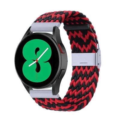 Afbeelding van Garmin Vivomove 3 / HR Luxe Sport Style Trend Braided nylon bandje Rood zwart