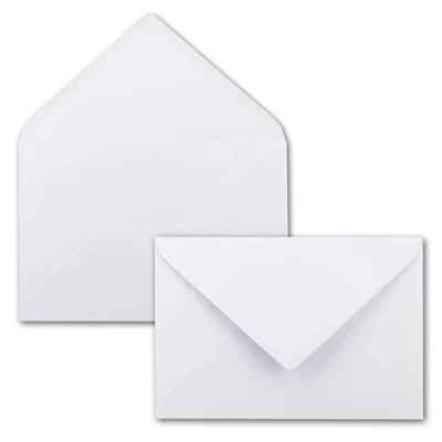 Afbeelding van Lot de 100 enveloppes DIN B6 Blanc Rabat dentelle 180 x 125 mm 120 g/m² Fermeture humide sans fenêtre