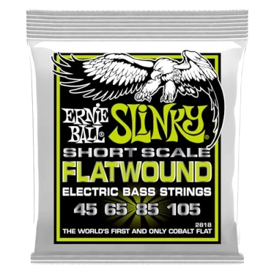 Afbeelding van Ernie Ball EB2818 45 105 Flatwound Snarenset voor 4 string basgitaar