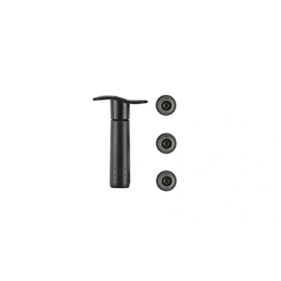 Image de Le Creuset Pompe à Vin en Plastique avec 3 Bouchons, WA 137, Noir Mat, 49200000008200