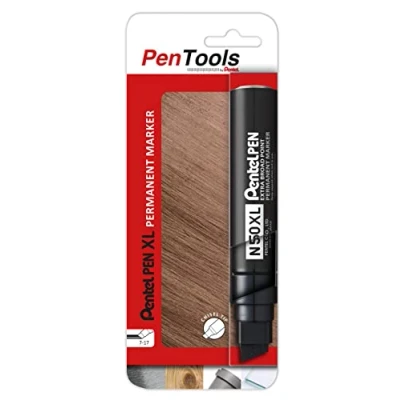 Afbeelding van PenTools by Pentel N50XL permanente marker extra brede wigpunt (lijndikte 7 tot 17 mm) voor grote markeringen 1 stuk zwart