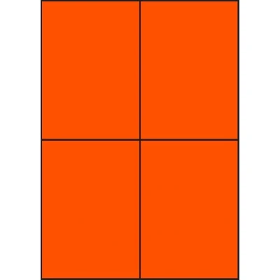 Afbeelding van Oranje A4 etiketten 105 x 148 mm (100 vel)