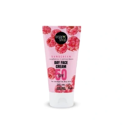 Afbeelding van 3x Organic Shop Zonnebrandcréme Gezicht SPF 50 Normale huid ml