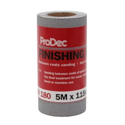 Afbeelding van ProDec schuurpapierrol korrel 180 voor het schuren tussen verf of laklagen 5 m x 115 mm
