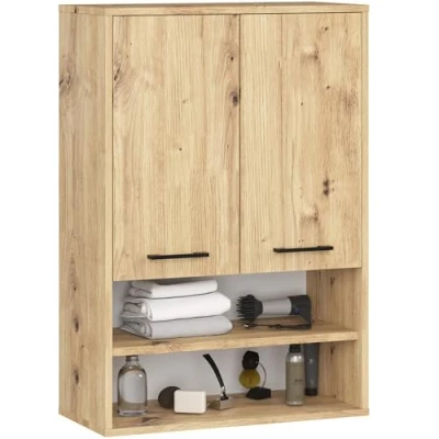 Afbeelding van Hangende Badkamerkast FIN H934 W64 met 2 Deuren en 4 Planken / AKORD Furniture Factory Artisan Eik 64 x 94 30 cm