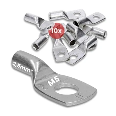 Afbeelding van 10 stuks Kalitec HR2 5 standaard buiskabelschoenen 2,5 mm² M5 I zonder kijkgat Made in Germany