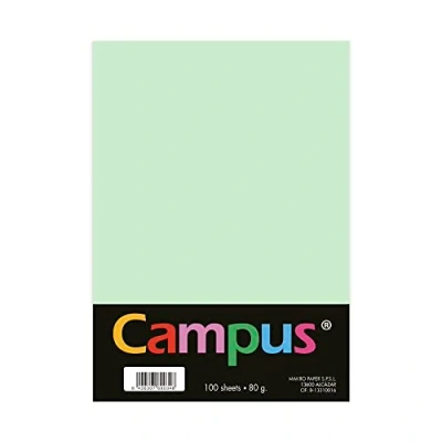 Afbeelding van Plus Office 100 vellen A4 gekleurd papier, 80 g/m², 210 x 297 mm, zacht aanvoelend, perfect voor binden, kantoor, tekenen en knutselen, lichtgroen