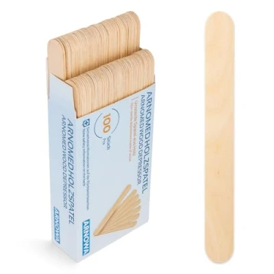 Image de 100x ARNOMED spatule en bois, bâtonnets pour bricoler 15x1,8cm, DIY, de glace jetables bricoler, spatules cosmétiques, accessoires bricolage