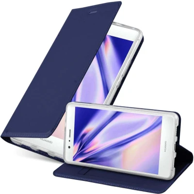 Afbeelding van Cadorabo Hoesje geschikt voor Huawei P9 LITE 2016 / G9 in CLASSY DONKER BLAUW Beschermhoes met magnetische sluiting, standfunctie en kaartvakje Book Case Cover Etui