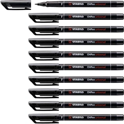 Image de Pen for Overhead Projection STABILO OHPen universal Permanent Fine Pack of 10 Black