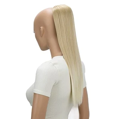 Afbeelding van CAISHA Haarstukje, recht, 55 cm, gevlochten, met trekkoord, extensions, paardenstaart, blond mix, PH509