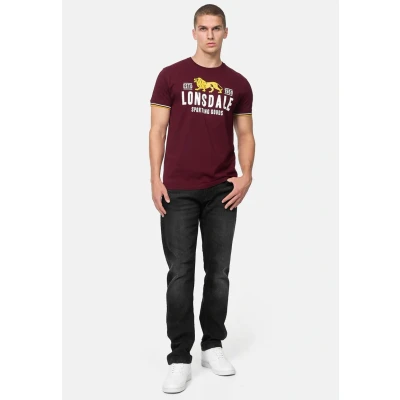 Afbeelding van Lonsdale Normale Passform Blagh Tshirt print, Heren, Maat: Large, Oxblood yellow white
