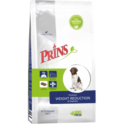 Afbeelding van Prins ProCare Pressed Veterinary Diet Weight Reduction &amp; Diabetic Hondenvoer 12 kg