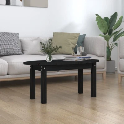 Afbeelding van Salontafel 80x40x35 cm massief grenenhout zwart