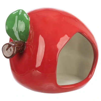 Afbeelding van Trixie Keramiekhuis Appel Kooi Accessoire 13x10x10 cm Rood