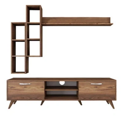 Afbeelding van Emob TV meubel Wren 100% Gemelamineerd Notelaar x48 180cm Bruin