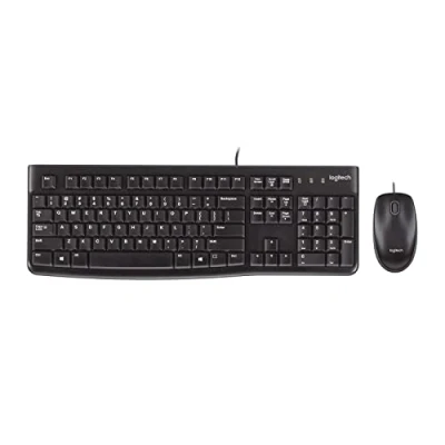 Afbeelding van Logitech MK120 Corded Keyboard and Mouse Combo Toetsenbord en muis set USB academisch