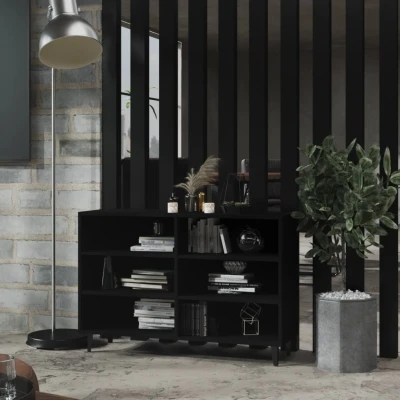 Afbeelding van Dressoir 103,5x35x70 cm spaanplaat zwart