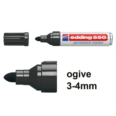 Image de edding marqueur permanent 550, pointe ogive, noir