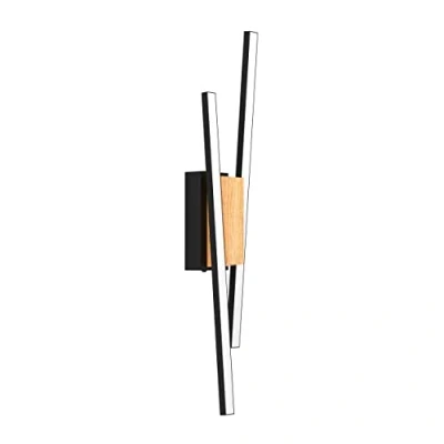 Afbeelding van EGLO Panagria led plafondlamp, minimalistische plafondlamp voor woonkamer en hal, FSC100HB, aluminium lamp, staal, hout kunststof in zwart, bruin wit, warm 57 cm