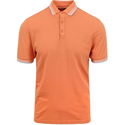 Afbeelding van Suitable Kick Polo Oranje maat M heren met Modern fit Pasvorm Duurzaam Herenkleding Poloshirt
