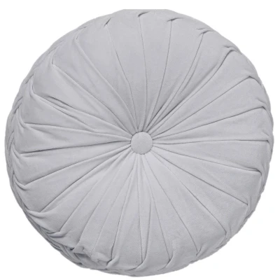 Afbeelding van Dutch Decor KAJA Sierkussen rond velvet 40 cm Micro Chip lichtgrijs
