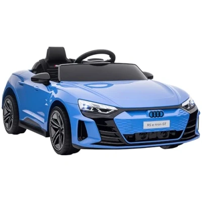 Afbeelding van HOMCOM Elektrische auto voor kinderen, 12 V, afstandsbediening ouders inbegrepen, V. Max. 5 km/u, geluidseffecten, verlichting, Audi RS E tron GT, blauw