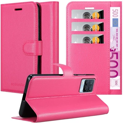 Afbeelding van Cadorabo Hoesje geschikt voor Realme 8 4G / PRO in KERSEN ROZE Beschermhoes met magnetische sluiting, standfunctie en kaartvakje Book Case Cover Etui