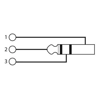 Afbeelding van 3P XLR MANNELIJKE PLUG NAAR 6.35mm STEREO JACKPLUG