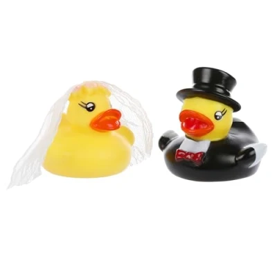 Afbeelding van FunX® Set van 2 piepende badeenden voor bruidegom