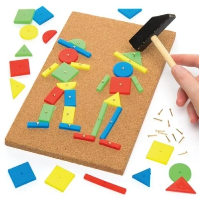Afbeelding van Baker Ross Hamer en nagelset (eenheid) knutselen voor kinderen, verschillende kleuren, 22 cm