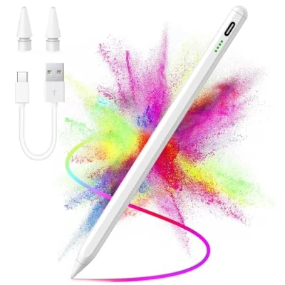 Afbeelding van Pen voor Apple iPad (2018 2024), Touch tablet, Pencil met kantelgevoeligheid en palmafwijzing, compatibel 10/9/8/7/6, Pro 12.9/11/Air 5/4/3/Mini 6/5