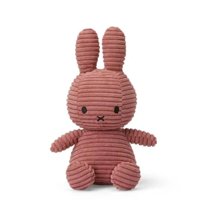 Afbeelding van Knuffel Miffy/Nijntje ECO Corduroy 23cm Dusty Rose