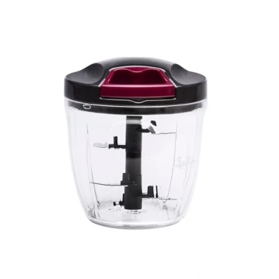 Afbeelding van JATA HOGAR HMAQ4506 Handhakmolen met touw voor alle soorten levensmiddelen, 4 snijhoogtes, roestvrijstalen lemmet, inhoud 900 ml, deksel en klopschep