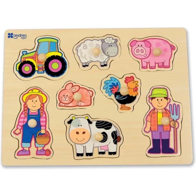 Afbeelding van Andreu toys knoppuzzel boerderij 8st