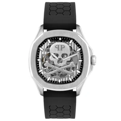 Afbeelding van Philipp Plein $keleton $pectre PWRAA0123 Horloge Siliconen Zwart Ø 42 mm