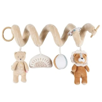 Afbeelding van NOUKIE&#039;S Babyspiraal Babou &amp; Kendi kruipspel van fluweel Voor installatie op bed, speelbox, zitting hoes 0+, kinderwagen
