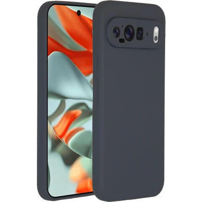 Afbeelding van Accezz Hoesje Geschikt voor Google Pixel 9 Pro XL Siliconen Liquid Silicone Backcover Donkerblauw