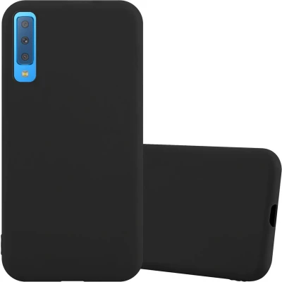Afbeelding van Cadorabo Hoesje geschikt voor Samsung Galaxy A7 2018 in CANDY ZWART Beschermhoes gemaakt van flexibel TPU silicone Case Cover