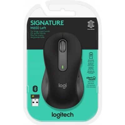 Afbeelding van Logitech Mouse M650 L, Signature, Wireless, Bolt, Bluetooth, graphite Optical, 400 4000dpi, 5 buttons, Left, Large, Retail