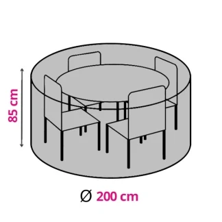 Afbeelding van Tuinsethoes Rond Ø 200 x 85 cm (PP, Grijs)