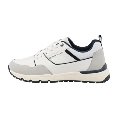 Afbeelding van TOM Tailor Sneakers laag, Heren, Maat: 41, White Imitatieleer/ textiel