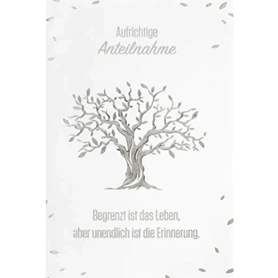 Afbeelding van bsb condoleancekaart voor begrafenissen, met envelop, hoogwaardige boommotief, condoleancekaart,