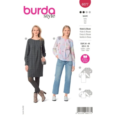 Afbeelding van 6077 Burda Naaipatroon Jurk en Blouse