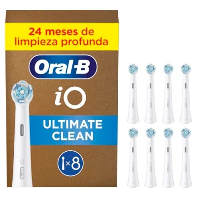 Image de Oral B iO Ultimate Clean Blanc avec Indicateur de Couleur (8 pièces)