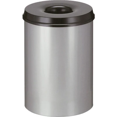 Afbeelding van Papierbak vlamdovend 30ltr aluminium/zwart