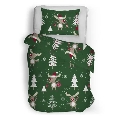 Afbeelding van Snoozing Gina Dekbedovertrek Eenpersoons 140x200/220 cm Groen