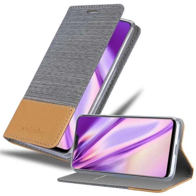 Afbeelding van Cadorabo Hoesje geschikt voor Vivo V9 in LICHTGRIJS BRUIN Beschermhoes met magnetische sluiting, standfunctie en kaartvakje Book Case Cover Etui