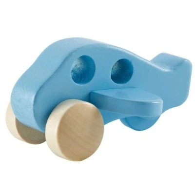 Afbeelding van Hape Houten Vliegtuig 12,5 Cm Blauw